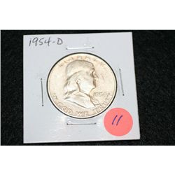 1954-D Ben Franklin Half Dollar