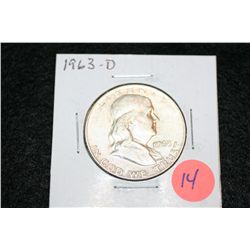 1963-D Ben Franklin Half Dollar