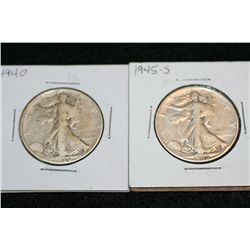 Silver Walking Liberty Half Dollars, 1940 & 1945-S