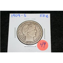 1909-S Barber Half Dollar