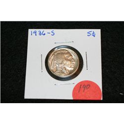 1936-S Buffalo Nickel