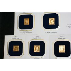 First Day of Issue, Gold Plated Stamps, Lot of 5