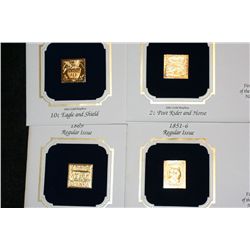 First Day of Issue, Gold Plated Stamps, Lot of 4