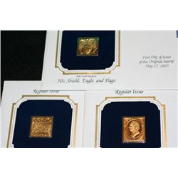 First Day of Issue, Gold Plated Stamps, Lot of 3