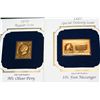 Image 1 : First Day of Issue, Gold Plated Stamps, Lot of 2
