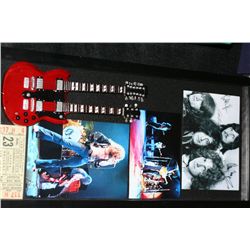 Led Zepplin Shadow Box containing Photographs and concert ticket