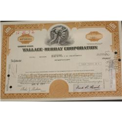 1972 Wallace-Murray Corp. Stock Certificate