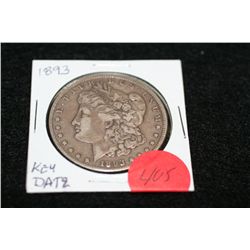 1893 Silver Morgan one dollar, keydate