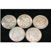 Image 1 : 1921 Silver Morgan one dollar, lot of 5