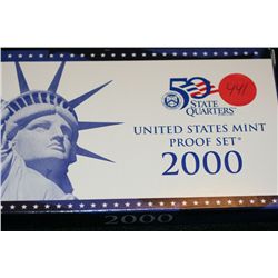 2000-S US Mint Proof set, includes 5 state quarters