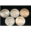 Image 1 : Lot of 5 Peace Dollars