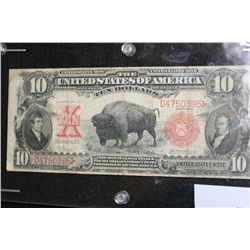 1901 US Buffalo Note $10, Red Seal, #D4750395