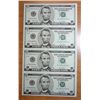 Image 1 : Uncut sheet of 4 2003 $5 FRN