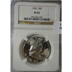 1962 proof Franklin half $