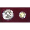 Image 1 : UNITED STATES MINT 1988 OLYMPIC COINS PROOF SILVER DOLLAR & GOLD $5
