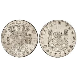 8 Reales. - 1756. - MÉXICO. - M.M. - Columnario. (Rayas en anverso). Cal-340. MBC. - -