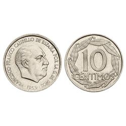 10 Céntimos. - 1959. - Procedente de carterita F.N.M.T. Reverso girado 170º. SC. - -
