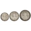 Serie 3 monedas 5, 25 y 50 Pesetas. - 1957 (*BA). - I Exposición Iberoamericana de Numismática y Med