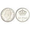 25 Pesetas. - 1975 (*76). - Acuñada en cospel de plata. JBM-72.3.2b. SC. - -