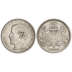 Peso. - 1871-R. - R. CARRERA. - AR. (Pequeños golpecitos). KM-190.1. MBC+. - -