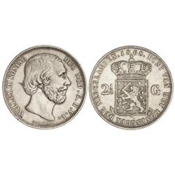 2 1/2 Gulden. - 1868. - GUILLERMO III. - AR. (Golpecitos). KM-82. MBC+. - -