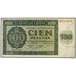 100 Pesetas. - 21 Noviembre 1936. - Catedral de Burgos. Serie Q. Ed-D22a. MBC. - -