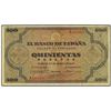 500 Pesetas. - 20 Mayo 1938. - Catedral de Santiago. (Pequeñas roturas en margen derecho). Ed-D35. M
