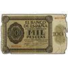1.000 Pesetas. - 21 Noviembre 1936. - Alcázar de Toledo. Serie B. (Roturas). Ed-D24a. BC+. - -