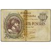 1.000 Peetas. - 21 Octubre 1940. - Carlos I. (Cinta adhesiva en centro. Rotura central. Manchas). Ed