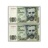 Lote 2 billetes 1.000 Pesetas. - 23 Octubre 1979. - Pérez Galdós. Sin serie. Pareja correlativa. Ed-