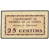25 Cèntims. - Aj. de BARBERÀ DE LA CONCA. - Sin sello en seco. ESCASO. AT-300a; T-367. MBC+. - -