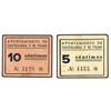 Image 1 : Serie 2 billetes 5 y 10 Céntimos. - Ay. de CASTELLBELL Y EL VILAR. - Cartón. Raro. AT-701 y 702; T-8