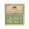 Image 1 : Lote 2 billetes 25 Cèntims y 1 Pesseta. - Setembre 1937. - C.M. DOMENYS DEL PENEDÈS. - (Algo sucios)