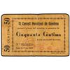 Image 1 : 50 Cèntims. - Juny 1937. - C.M. de GANDESA. - AT-1082; T-1253. MBC-. - -