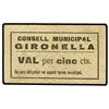 Image 1 : 5 Cèntims. - C.M. GIRONELLA. - Cartón. Muy raro con sello. AT-1132 ;T-1310. MBC+ - -.