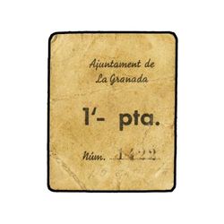 1 Pesseta. - Aj. de LA GRANADA. - Cartón. (Algo sucio). RARO. AT-1152; T-1330. MBC. - -