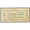Image 1 : 50 Cèntims. - Juny 1937. - Aj. de GUISSONA. - Signatura estampillada en rojo, sello tampón rojo (Alg