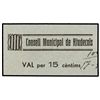 Image 1 : 15 Cèntims. - C.M. de RIUDECOLS. - Cartón. Cifras manuscritas en anverso, sin tampón. RARO. AT-2165;