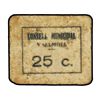Image 1 : 25 Cèntims. - C.M. de VALLMOLL. - Cartón. (Sucio). RARO. AT-2680; T-3098. MBC. - -