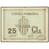 Image 1 : 25 Cèntims. - C.M. de VILADA. - ESCASO. AT-2766; T-3199. MBC. - -