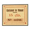 Image 1 : 15 Cèntims. - Aj. de VILANANT. - Cartón. RARO. AT-2817; T-3258. SC. - -