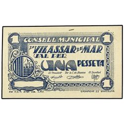 1 Pesseta. - C.M.VILASSAR DE MAR. - AT-2887 ;T-3333. EBC+. - -