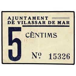 5 Cèntims. - S/F. - Aj. de VILASSAR de MAR. - AT-2892;T-3338. MBC+. - -