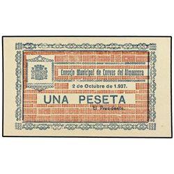 1 Peseta. - 2 octubre 1937. - C.M. de CUEVAS DE ALMANZORA (Almería). - Mont. 567D. SC. - -
