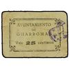 Image 1 : 25 Céntimos. - Ay. de GUARROMÁN (Jaén). - Cartón. RARO. Mont. 750B. MBC-. - -