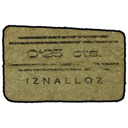 25 Céntimos. - S/F. - Ay. de IZNALLOZ (Granada). - Cartón. RARO. Mont-785A. MBC-. - -