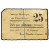 25 Céntimos. - Junio 1937. - C.M. de VÉLEZ-RUBIO (Almería). - Cartulina. (Roturas y adhesivo). Mont-