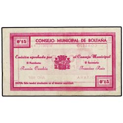 15 Céntimos. - 1937. - C.M. de BOLTAÑA (Huesca). - MBC+. - -