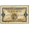 Serie 2 billetes 50 Céntimos y 1 Peseta. - C.M. de CASPE (Zaragoza). - (Manchitas). Ed-B-465. MBC- a