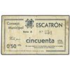 50 Céntimos. - S/F. - C.M. de ESCATRÓN (Zaragoza). - (Sucio). Mont-607A. MBC. - -